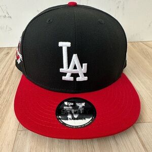 Los Angeles Dodgers New Eran MLB 50th Anniversary 9Fifty Snapback Hat Black/Red